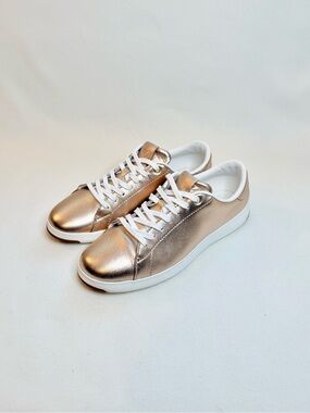 Cole Haan Women’s GrandPro in Metallic Rose Gold Lace-Up Sneakers